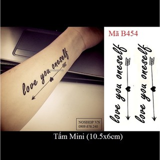 Xăm dán Tattoo chữ B454