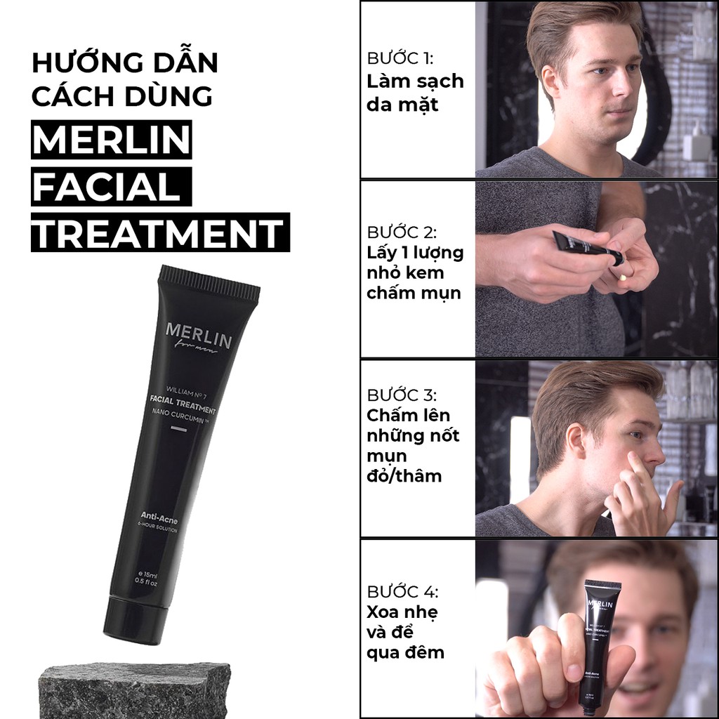 Merlin Facial Treatment - Kem Chấm Mụn Nano Curcumin 15ml | BigBuy360 - bigbuy360.vn