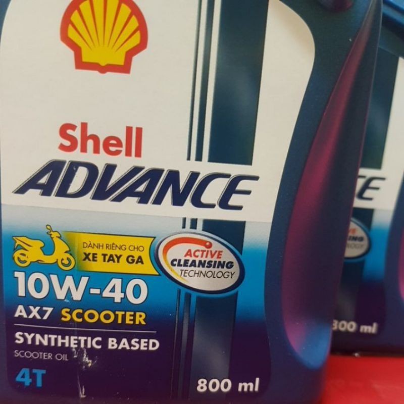 Nhớt Shell Advance Ax7 Scooter Synthetic Based 10w40 xe tay ga