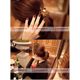 2 Thun cột tóc hoa handmade Hàn Quốc