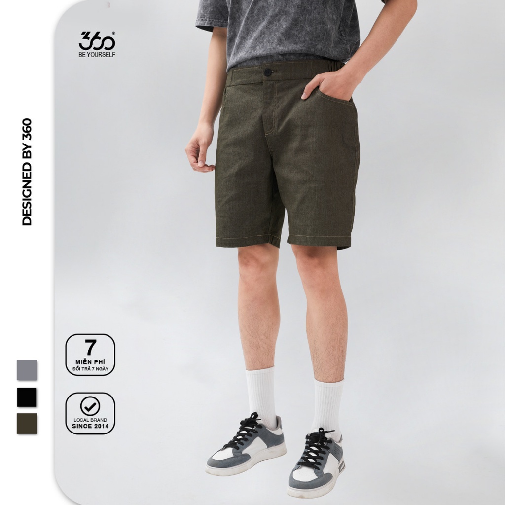 Quần short nam thương hiệu 360 Boutique, chất vải kaki cao cấp bền đẹp - QSKTK315