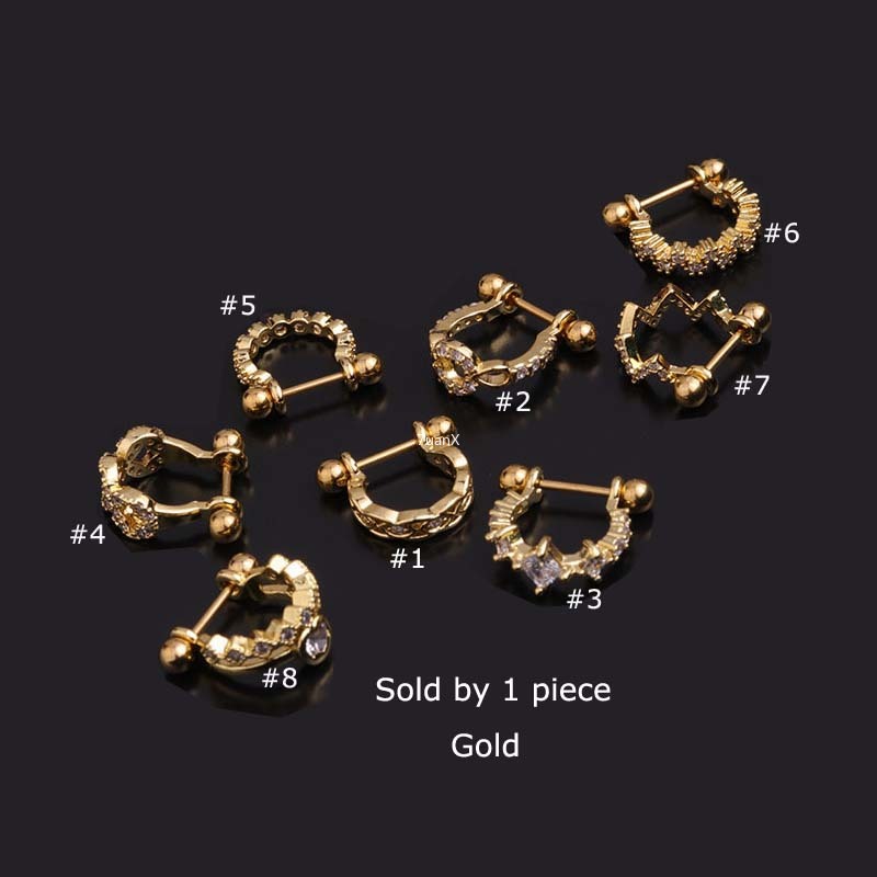 Khuyên tai hình chữ U bằng thép không gỉ 20gauge