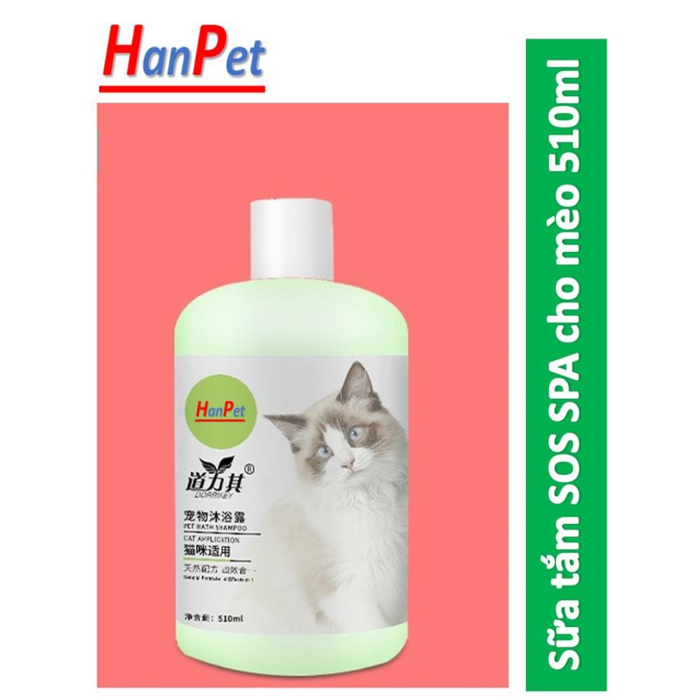 Hanpet- Sữa Tắm SOS cho chó mèo dầu tắm chó mượt lông Tẩy ố Go White chuyên dụng cho các spa chuyên nghiệp
