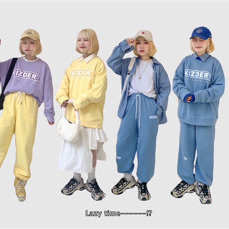 Bộ Set Nỉ KIZDER Unisex Nam Nữ Form Tiêu Chuẩn, Chất liệu co dãn, vải mịn, trẻ trung