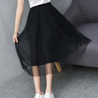 Chân váy dập ly voan dài tiểu thư(freesize)