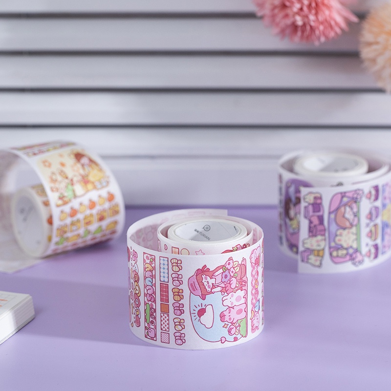 Cuộn Băng Keo Giấy Dầu Và Giấy Vẽ Nhân Vật Hoạt Hình Đặc Biệt 6 Kiểu Cho Làm Thủ Công