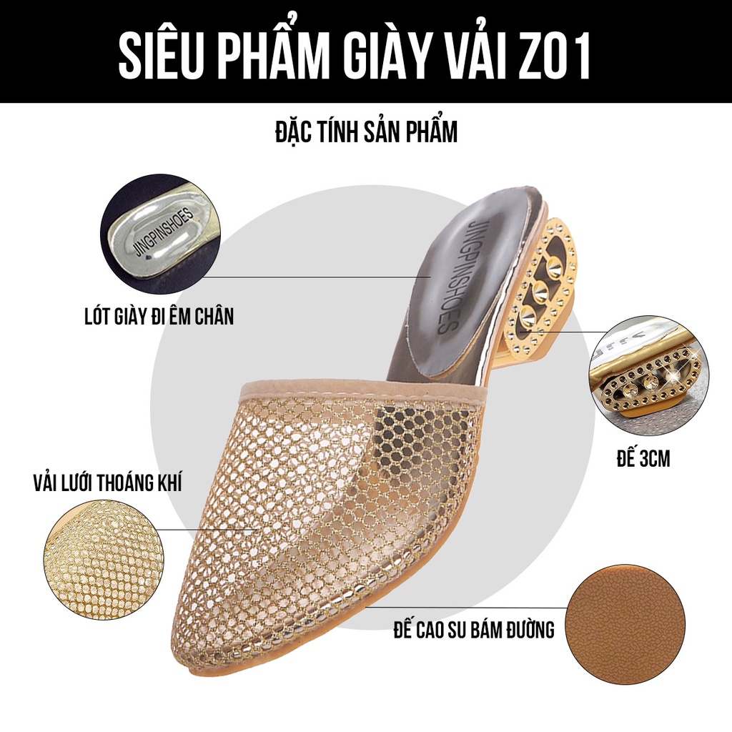 Dép nữ thiết kế sục quai hậu bánh mì cao gót quai ngang lê đế xuồng xỏ ngón thời trang đẹp bảo hành 1 năm Z01 TIMAN