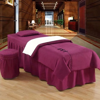 Bộ ga giường spa,nail 4 món cotton