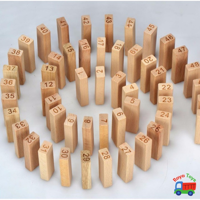 Rút gỗ màu và số loại to lớn 54 thanh, đồ chơi xếp gỗ cho bé tăng trí thông minh giảm stress, quà tặng sinh nhật