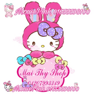 Decan dán tường bảng tên kitty thỏ