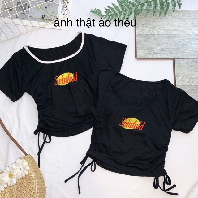 [ Mã WASTAPR giảm 10K đơn 50K] ÁO CROPTOP THÊU DÂY RÚT | BigBuy360 - bigbuy360.vn