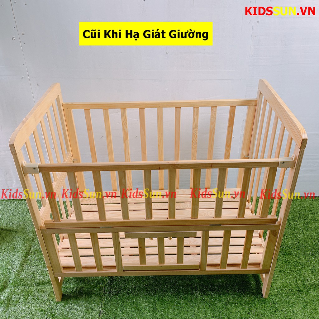 Nôi Cũi 2 Tầng BabySunCho Bé Cho Bé Màu Tự Nhiên Chất Liệu Gỗ Thông Trắng Nga Bảo Hành 6 Tháng Hàng Xuất Khẩu