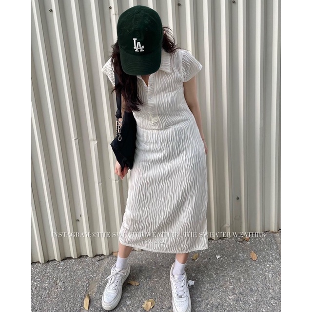 VÁY MAXI POLO TRƠN LƯỢN SÓNG KÈM VÁY HAI DÂY LÓT VPMTLS