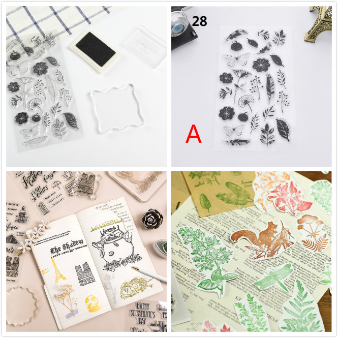 Con Dấu Trong Suốt Họa Tiết Hoa Cổ Điển Dùng Để Trang Trí Thiệp Tiện Dụng