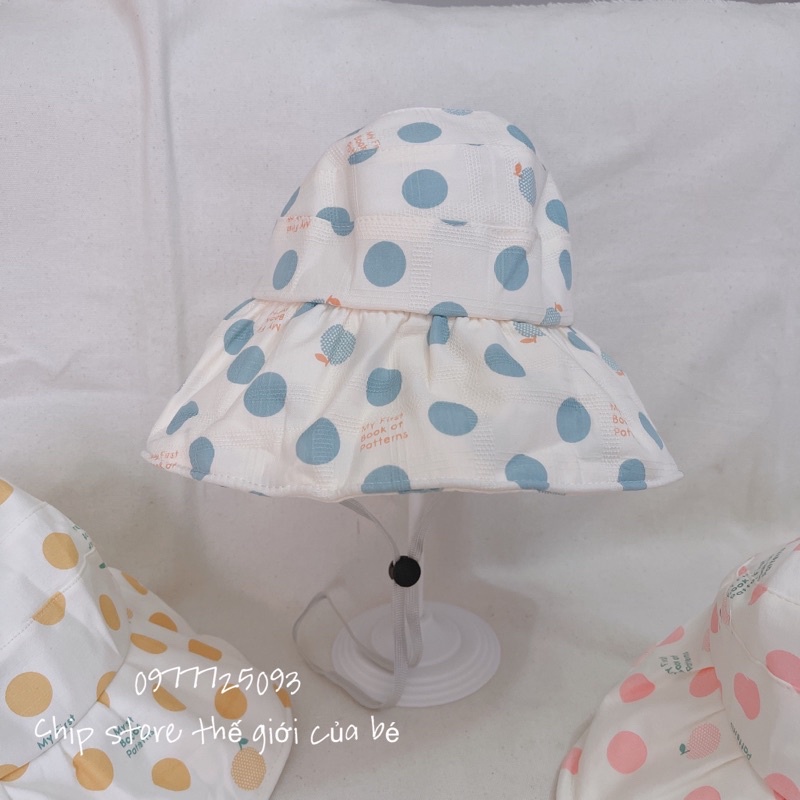 Mũ vành rộng chống nắng cho bé , mũ hở chóp phong cách Hàn Quốc