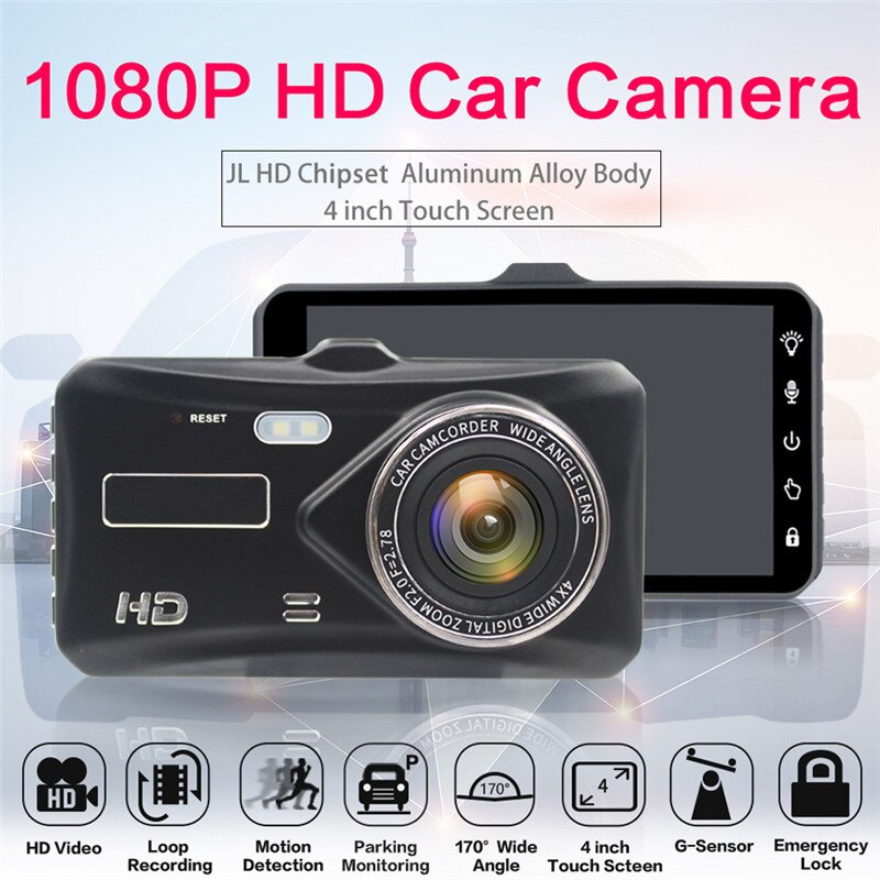 Camera hành trình ô tô Ống kính kép 4 inch Car DVR 1080P trước sau Dual Lens hỗ trợ full HD