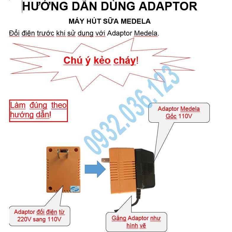 Thanh lý Nguồn (Adapter) Medela Chính Hãng.