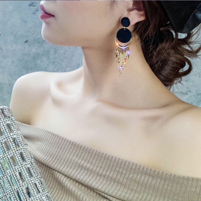 Bông Tai Phối Tua Rua Phong Cách Hàn Quốc Thời Trang