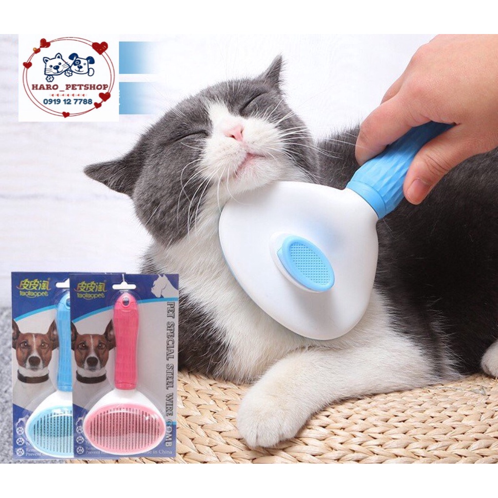 LƯỢC CHẢI LÔNG CHUYÊN NGHIỆP CÓ NÚT BẤM TIỆN DỤNG CHO THÚ CƯNG