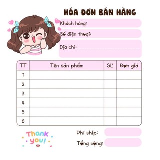 [MUA 10 TẶNG 1]  HOÁ ĐƠN MINI 1 LIÊN DỄ THƯƠNG MẪU MỚI (HOT)