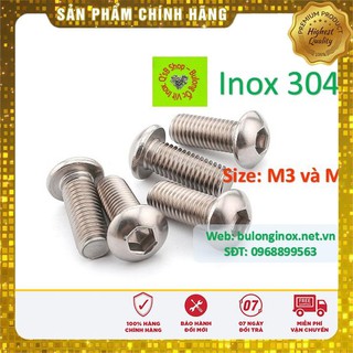 [HÀNG SẮN] Bulong inox chìm cầu size 3 và size 4, ốc lục giác chìm đầu bi, inox 304