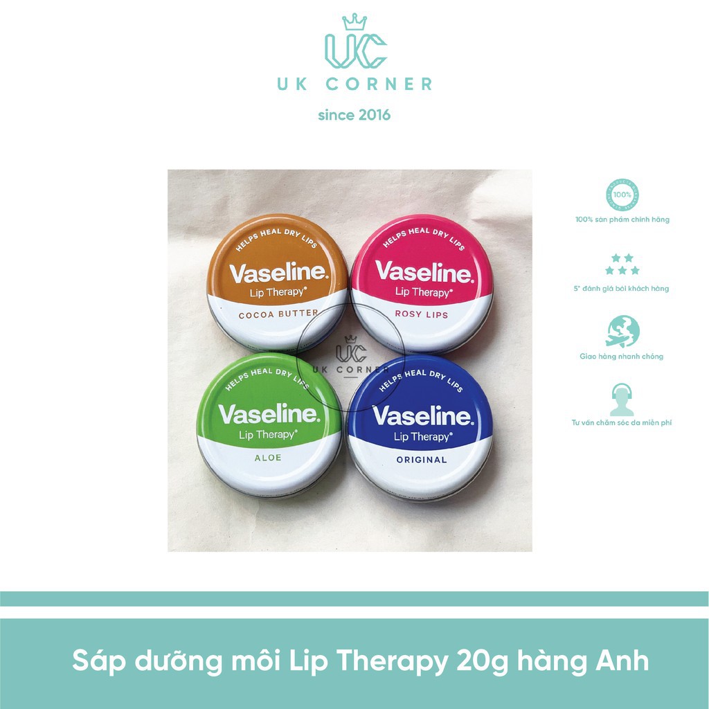 Sáp dưỡng môi Vaseline Lip Therapy 20g hàng Anh (UK)