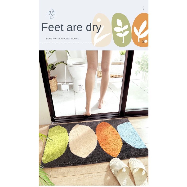 Thảm Chùi Chân Chống Trượt Thấm Hút Tốt Thiết Kế Đơn Giản Hiện Đại