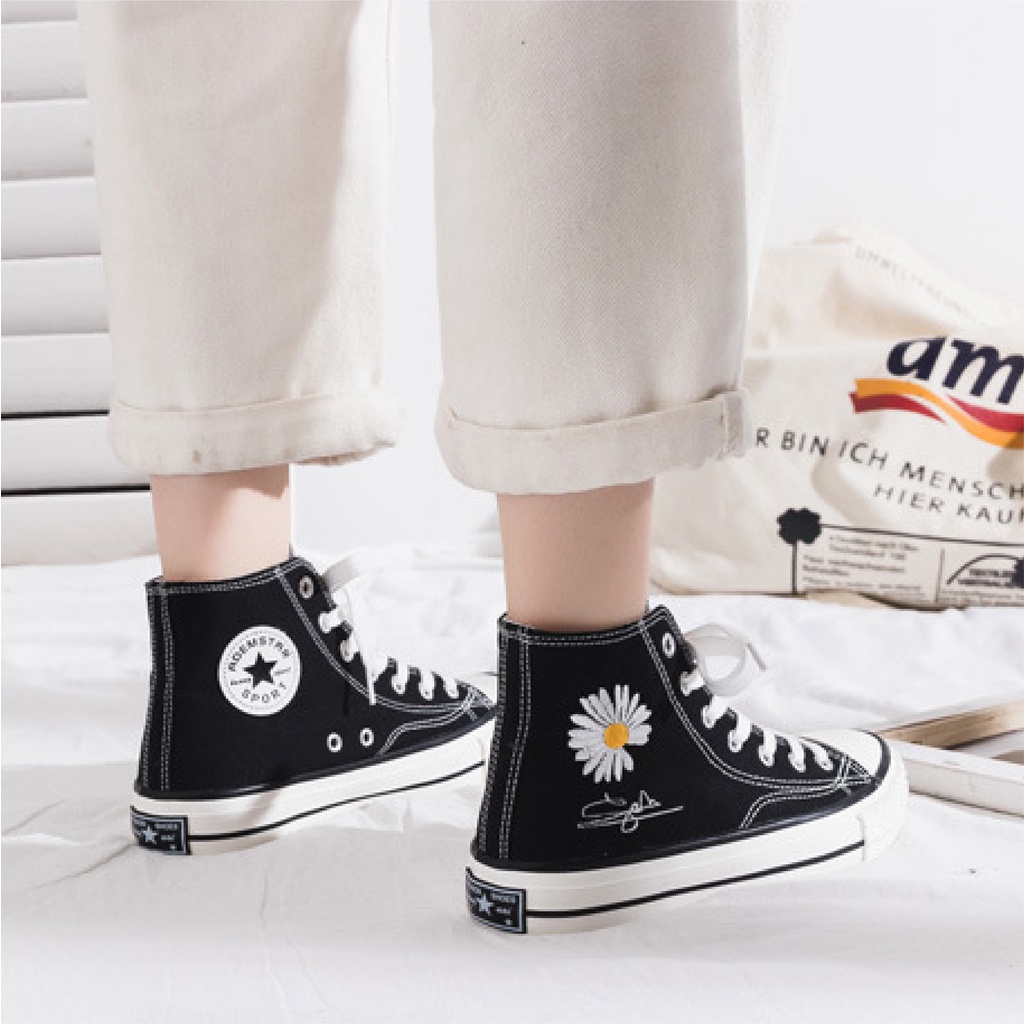 Giày Vải Canvas Nữ Cao Cổ Thiết Kế Basic Thời Trang  Bluewind 68853