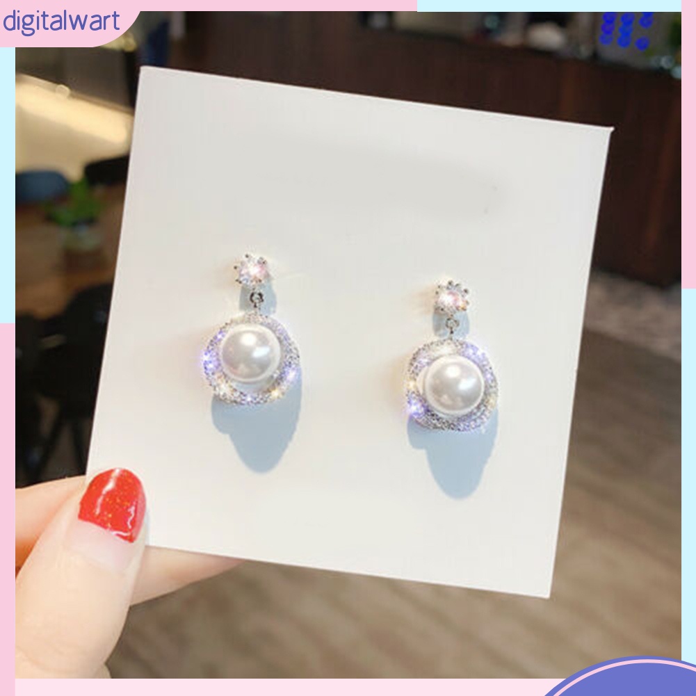 Đôi Bông Tai Dáng Dài Đính Ngọc Trai Nhân Tạo Thời Trang Cho Nữ