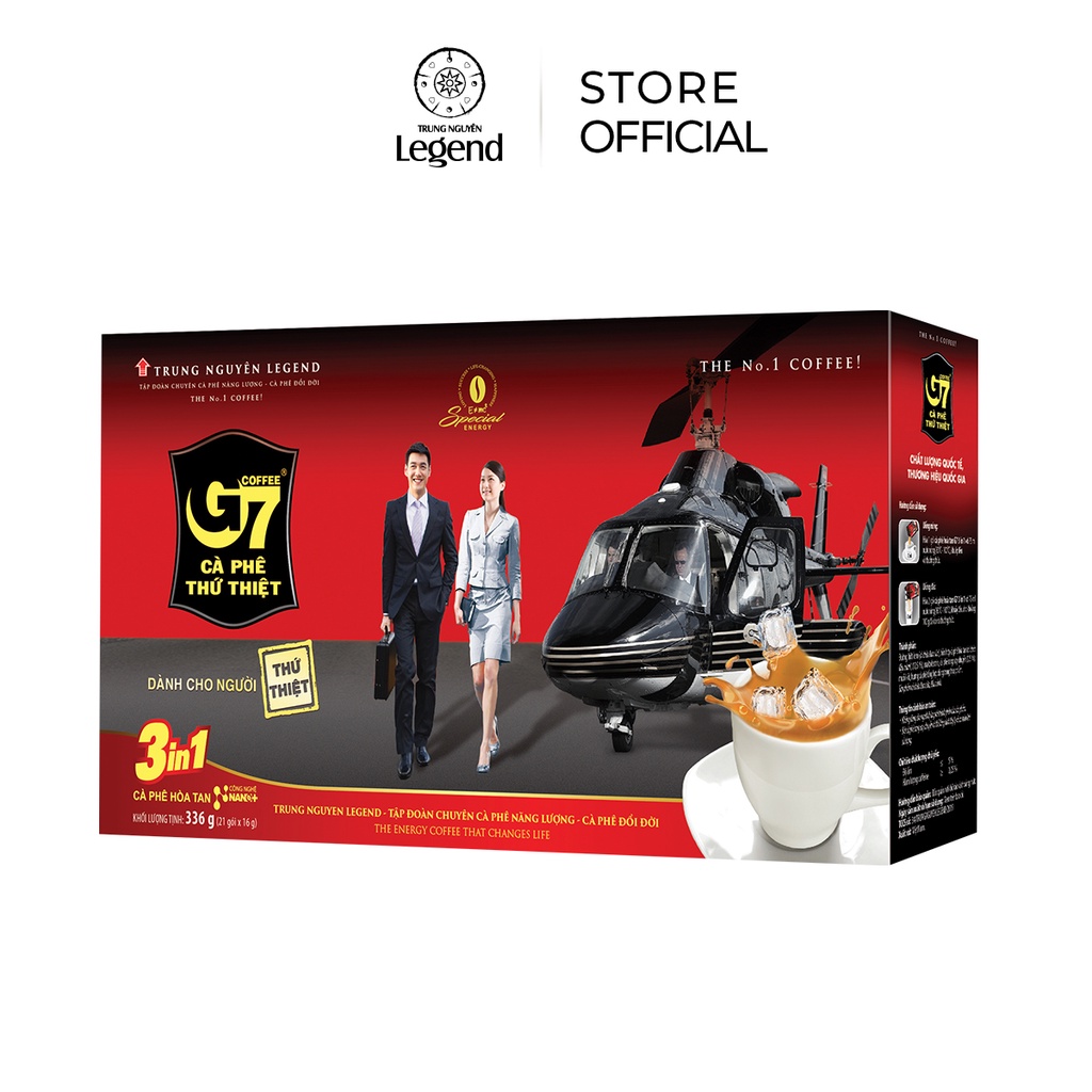 [Trung Nguyên E-coffee] Cà Phê Sữa Hòa Tan Trung Nguyên Legend G7 3in1 (Hộp 21 gói)