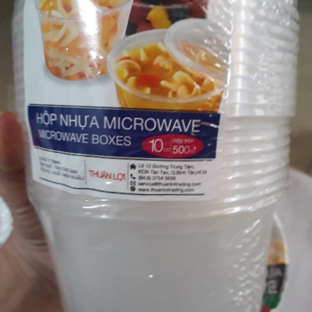 Combo 10 hộp tròn Thuận Lợi 500ml microware