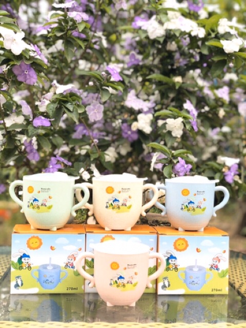 Cốc Uống Nước Lúa Mạch Cho Bé Kèm Ống Hút