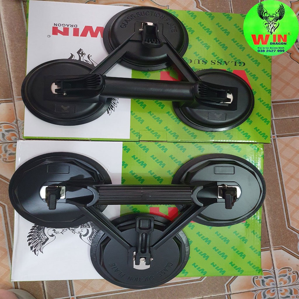 Hít kính,hút gạch loại cầm tay 3 chấu hàng Cao Cấp,lực hút từ 165kg tới 210kg tặng kèm 3 khóa tay