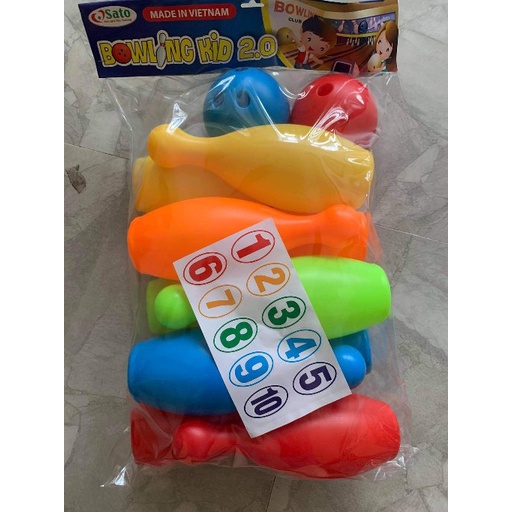 Đồ Chơi Bowling Kids Đồ Chơi Vận Động Giúp Bé Phát Triển Thể Chất Có Tặng Kèm Decal Dán Số ( Hàng Việt Nam)