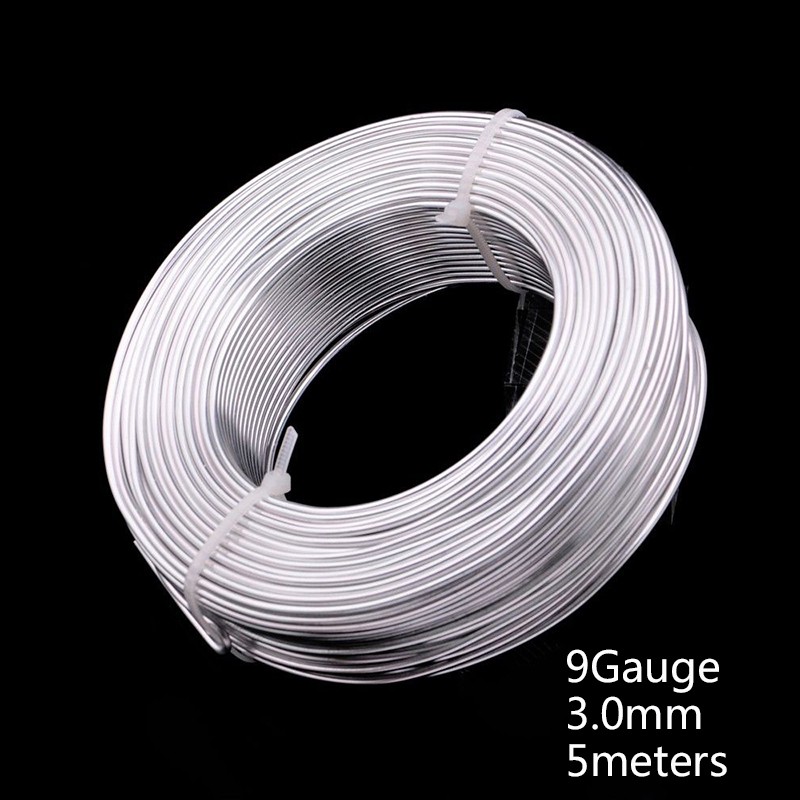 Cuộn Dây Nhôm 5M 1 / 1.5 / 2 / 2.5 / 3Mm Làm Đồ Trang Sức Thủ Công