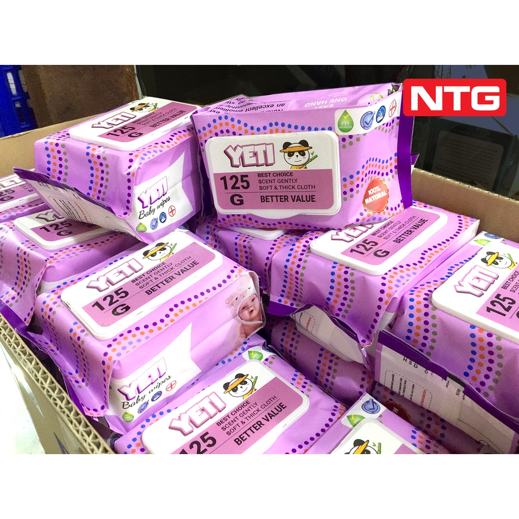 10 gói Khăn ướt JETI 125 TỜ, Mix 3 Màu, Không mùi, Hàng xuất khẩu Thái Lan
