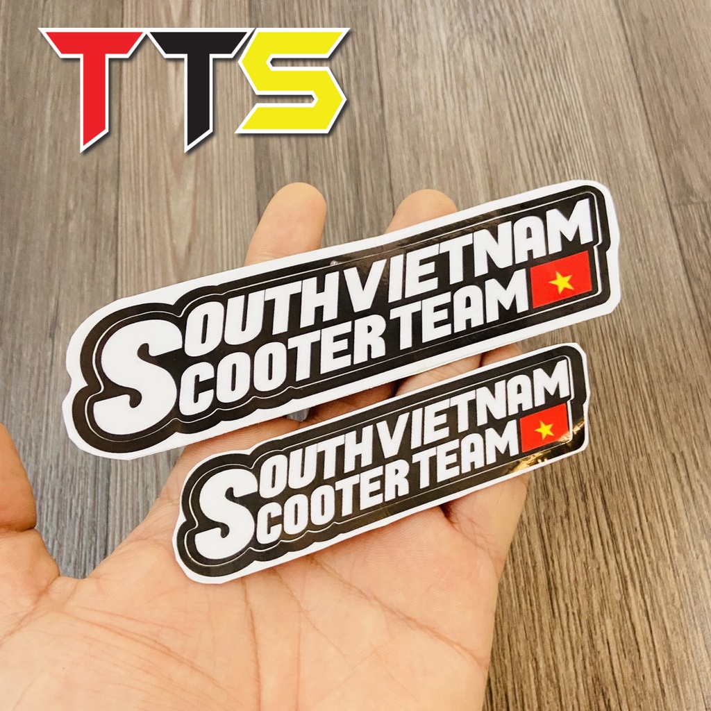 Tem in nhựa pvc chống nước in chữ FAKE TAXI, SOUTH VIETNAM SCOOTER dán trang trí xe máy