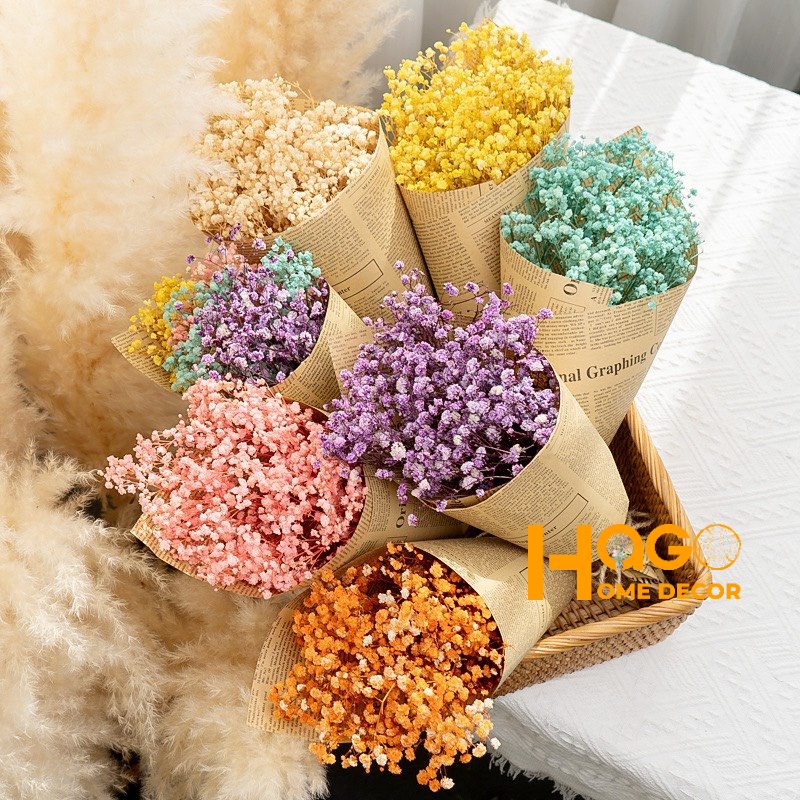 Bó Hoa BaBy Khô Bó Sẵn Giấy Báo Đơn Giản Làm Phụ Kiện Chụp Ảnh,Quà Tặng Ngày 8-3, Ngày 20-10, Sinh Nhật..