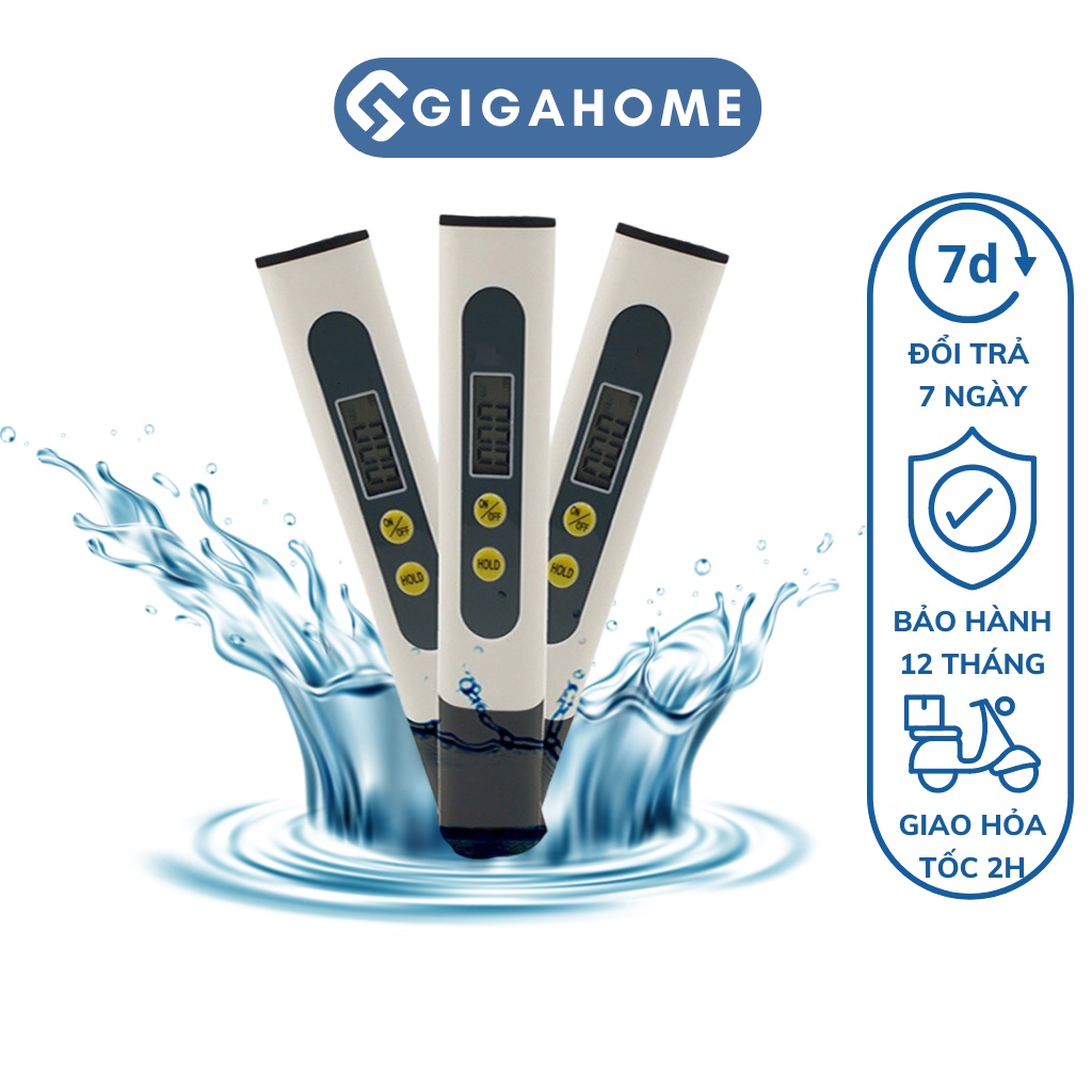 Bút Thử Nước Sạch GIGAHOME Kiểm Tra Chất Lượng Nước, Màn Hình LCD 8192