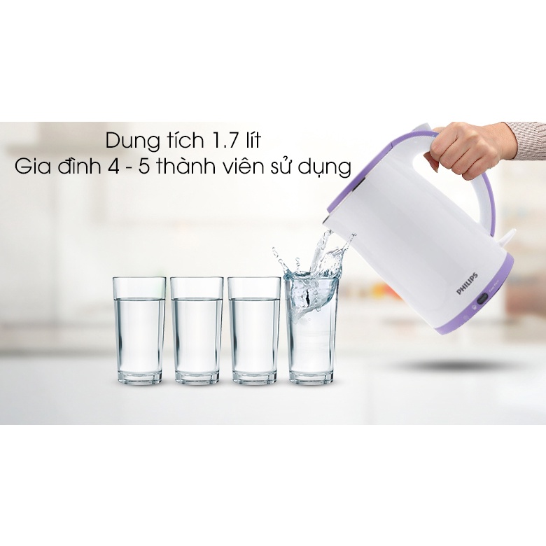 HD9312 - Bình đun siêu tốc giữ nhiệt Philips 1.7 lít HD9312 1800W - Hàng chính hãng - Smart House