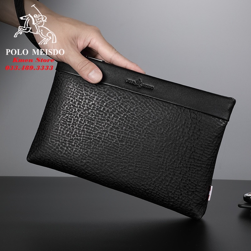 Ví Cần Tay Nam Clutch Nam Hàng Hiệu Cao Cấp POLO MEISDO Da Bò Thật Sang Trọng Đẳng Cấp PL03