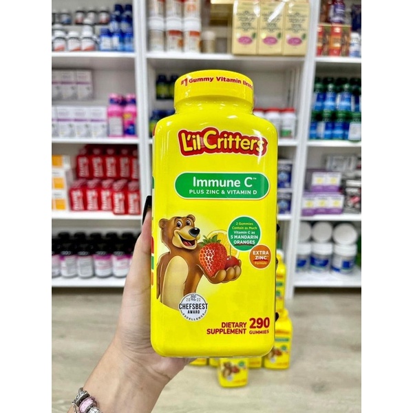 Kẹo dẻo gấu LiL Critters bổ sung  C ,Kẽm,D 2025