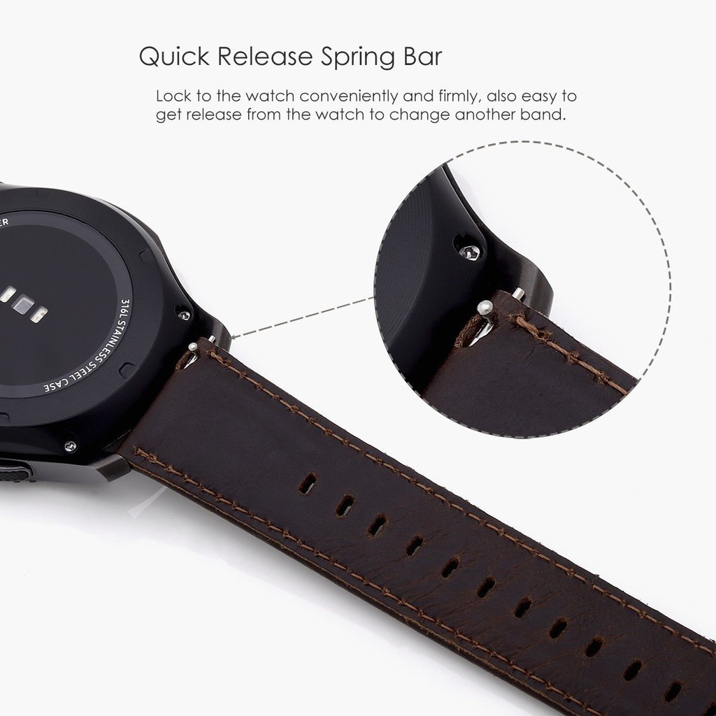 Sale 70% Dây đeo cổ tay bằng da cho đồng hồ Samsung Gear S3 Frontier/ Classic, coffee Giá gốc 200,000 đ - 102B46