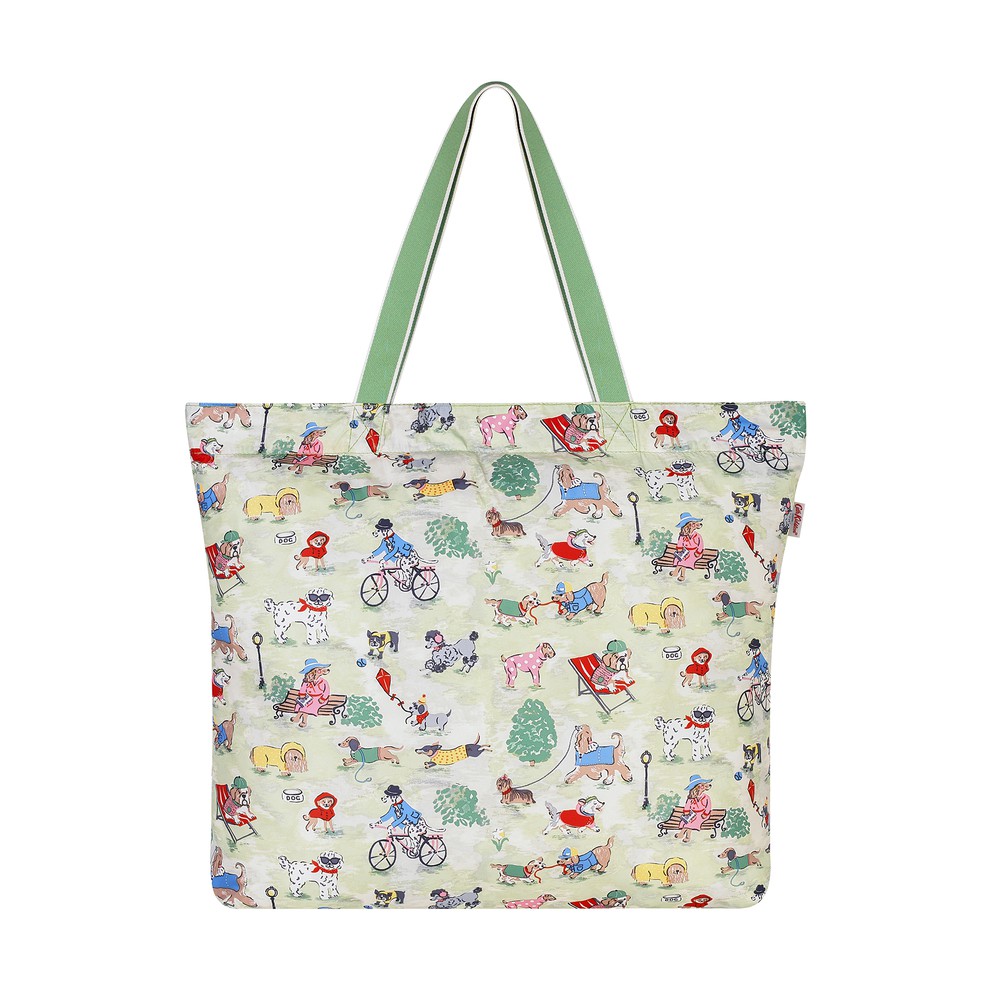 Cath Kidston - Túi Large Foldaway Tote Park Dogs - 984515 - Green