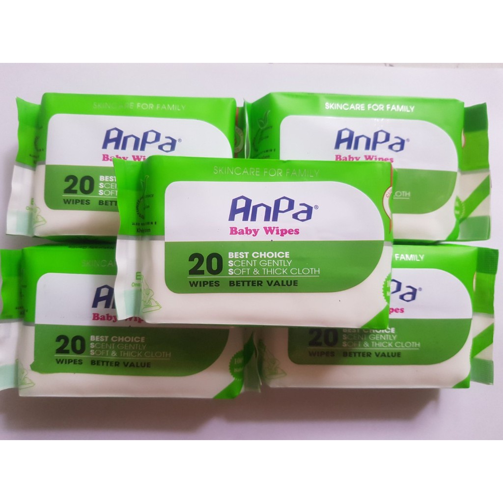 Khăn Giấy Ướt Anpa baby wipes Bỏ Túi  Không Mùi