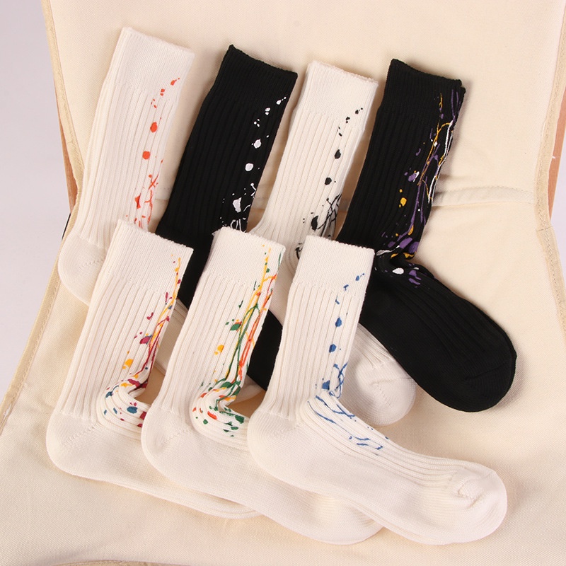 Vớ Thể Thao In Họa Tiết Vết Mực Thời Trang Cho Cặp Đôi