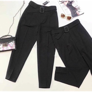 Quần baggy vải kèm đai