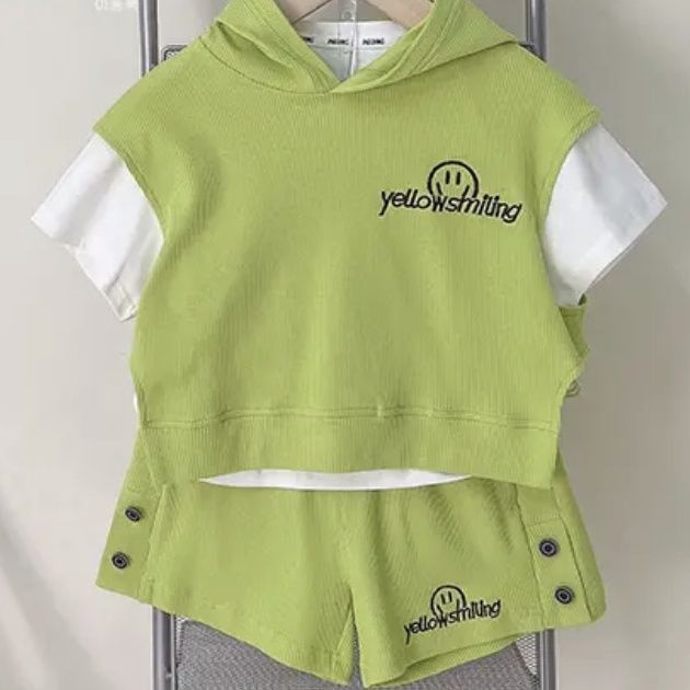 Bộ Áo Thun Tay Ngắn Kèm Quần Ngắn Phong Cách Hàn Quốc Thời Trang Mùa Hè Mới Cho Bé Trai