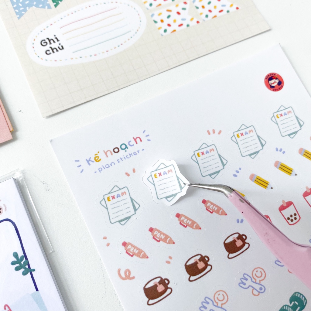 Sticker Lên Kế Hoạch/Nhật Ký - Giấy Lên kế Hoạch Tuần - Thời Khóa Biểu By Beedee studio - Hidari