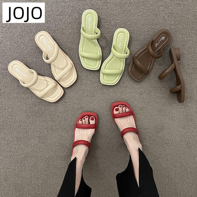 Dép Sandal Mũi Vuông Đế Dày Phong Cách Hàn Quốc Thời Trang Mùa Hè Cho Nữ